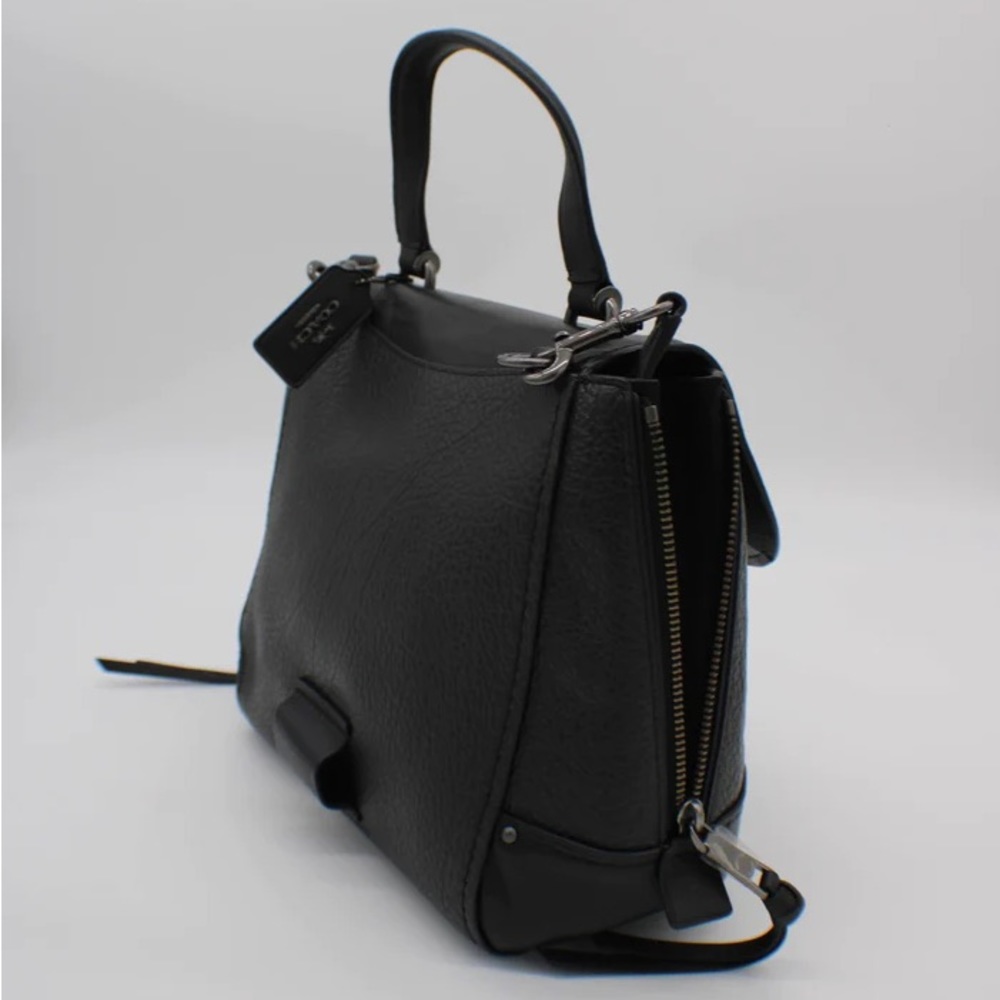 π£ COACH Faye π£ Mixed Materials Backpack in Black. - Picture 4 of 16